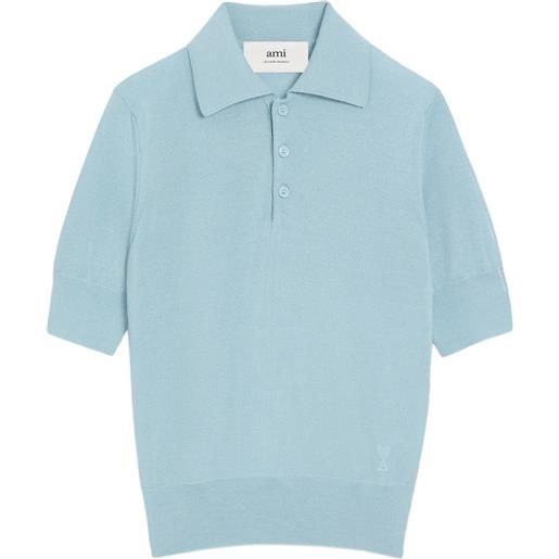 AMI Paris polo ami de coeur in lana - blu