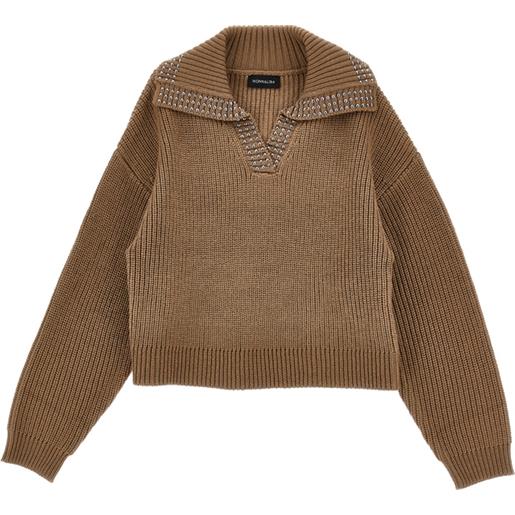 Monnalisa maglione collo con borchie