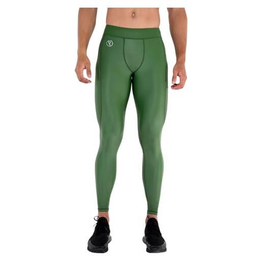 Kapow Meggings gamma performante lucida leggings da compressione ad alta brillantezza con tasche per uomo, strato base atletico per allenamenti e yoga