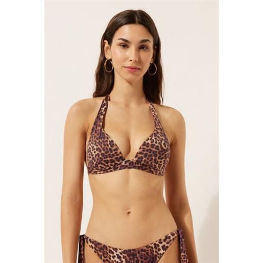 Calzedonia triangolo imbottito costume brown animalier marrone