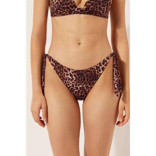 Calzedonia slip lacci costume brown animalier marrone