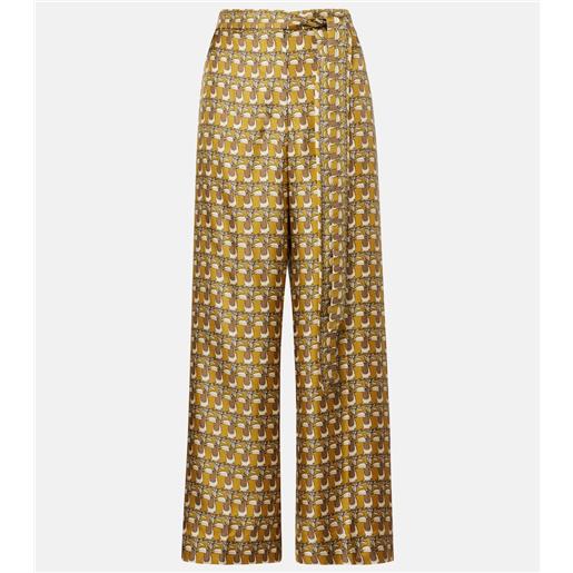 'S Max Mara pantaloni a gamba larga in seta con stampa