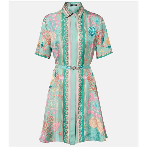 Versace abito underwater barocco in twill di seta