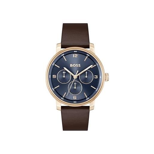 Orologio Analogico Quarzo Uomo Con Cinturino In Pelle