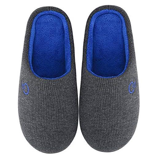 Mishansha pantofole casa/esterno uomo donna calde pantofola in memory foam comode leggere ciabatte da casa antiscivolo morbide scarpe inverno autunno(grigio, 44/45)