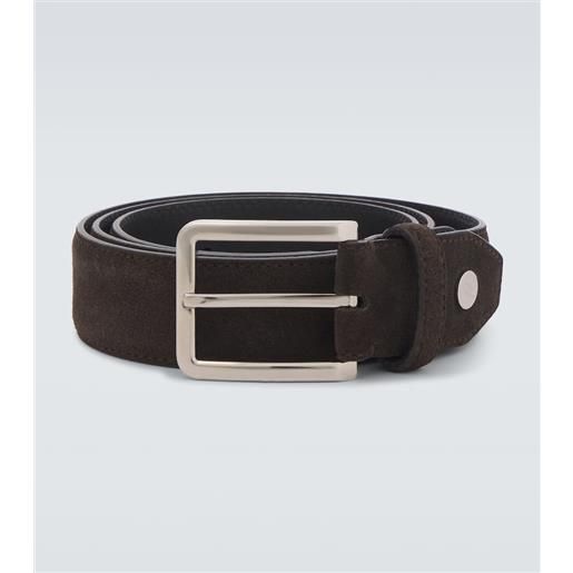 Brioni cintura in suede e pelle