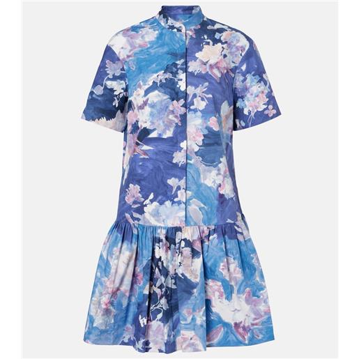 Erdem miniabito in popeline di cotone con stampa floreale