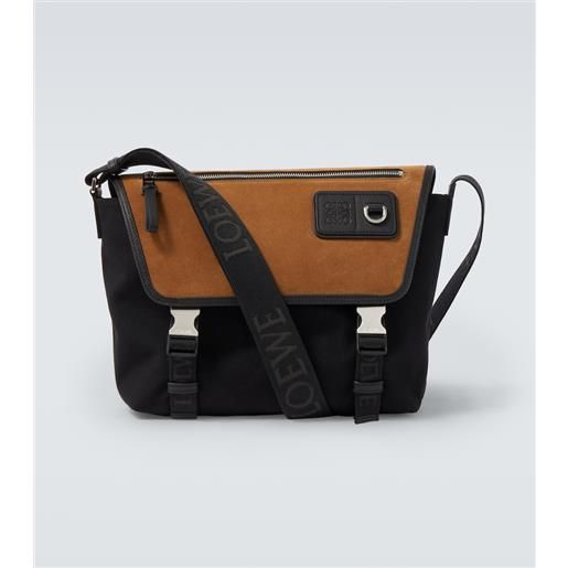 Loewe borsa a tracolla flex medium in canvas e suede