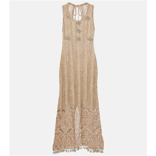 Rabanne abito midi in crochet con decorazioni
