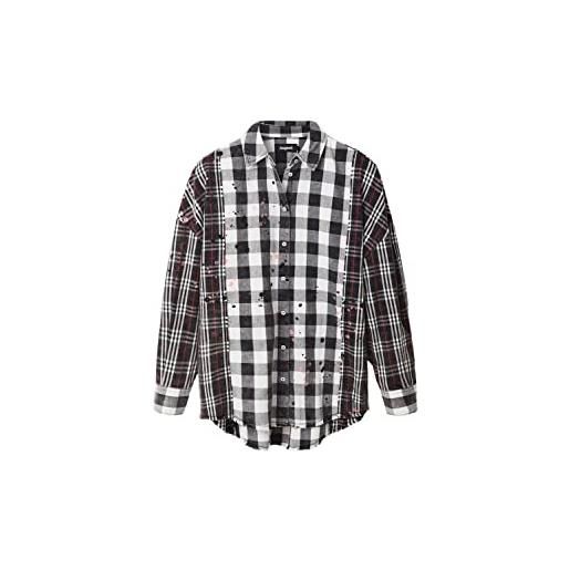 Desigual camicia a maniche lunghe t-shirt, bianco, s donna