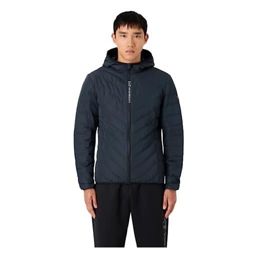 Emporio Armani ea7 piumino da uomo packable premium shield con cappuccio - 8npb14 (s, night blue)