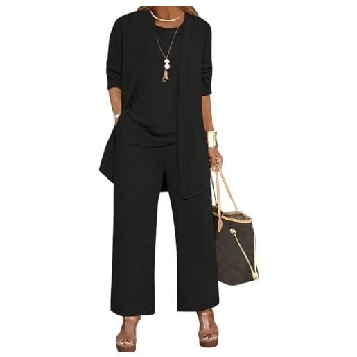 shownicer completo donna elegante tailleur 3 pezzi set completi di pantaloni da cerimonia set taglia grande abbigliamento per business e matrimoni a grigio scuro xxl