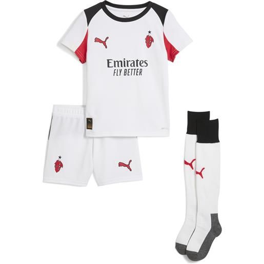 PUMA mini kit away ac milan 25/26 per bambini, abbigliamento, bianco, 4-5y