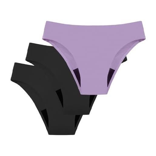 Generic set di 3 pezzi ntaloni da nuoto per il periodo donna mutande da ciclo assorbente estate mare slip del bikini del periodo lavabile vita alta mestruale costumi da bagno per ciclo mestruale per donna