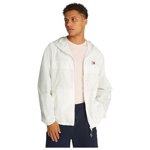 Tommy Jeans tjm lw chicago jacket ext dm0dm20204, giacca antivento, uomo, bianco (ecru), xxl