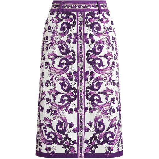 Dolce & Gabbana gonna midi con stampa - bianco