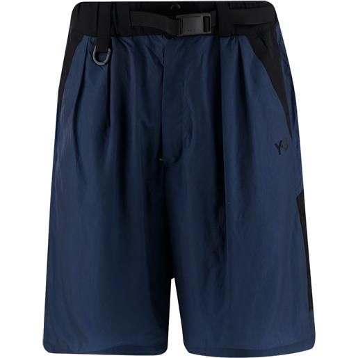 Y-3 bermuda con logo - blu