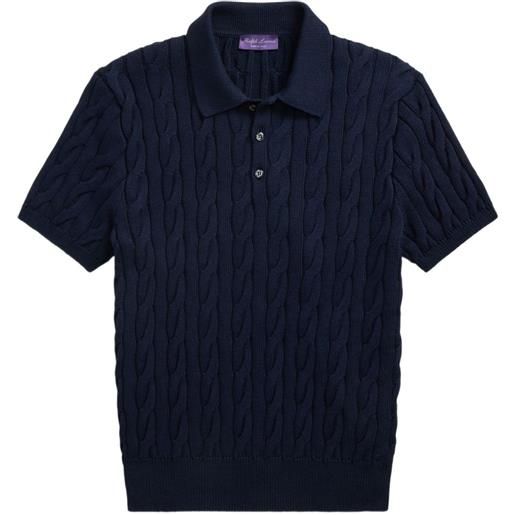 Ralph Lauren Purple Label polo in maglia intrecciata - blu