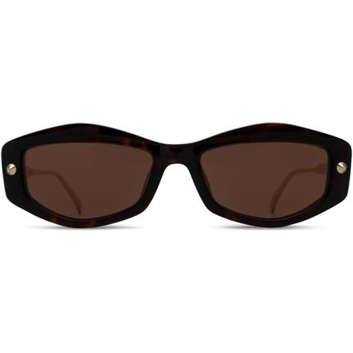 Alexander McQueen Eyewear occhiali da sole geometrici - marrone