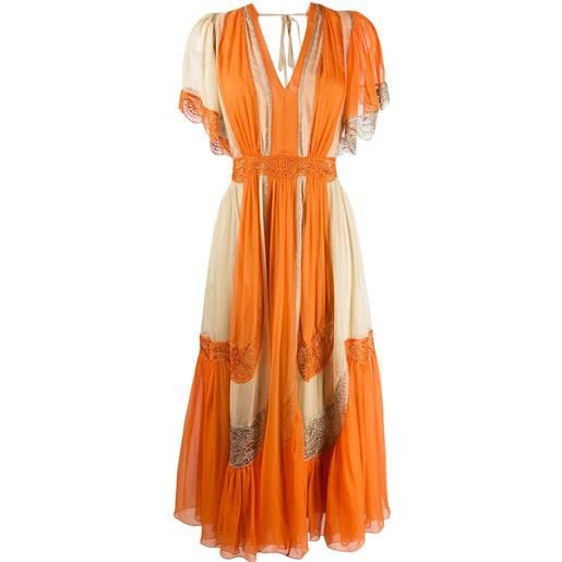 Alberta Ferretti abito con design color-block - arancione