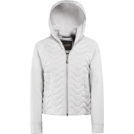 Moorer piumino bertha trapuntata con cappuccio - bianco