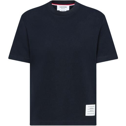 Thom Browne t-shirt con dettaglio a righe - blu