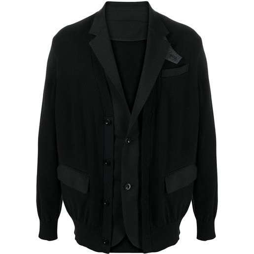 sacai cardigan con bottoni - nero