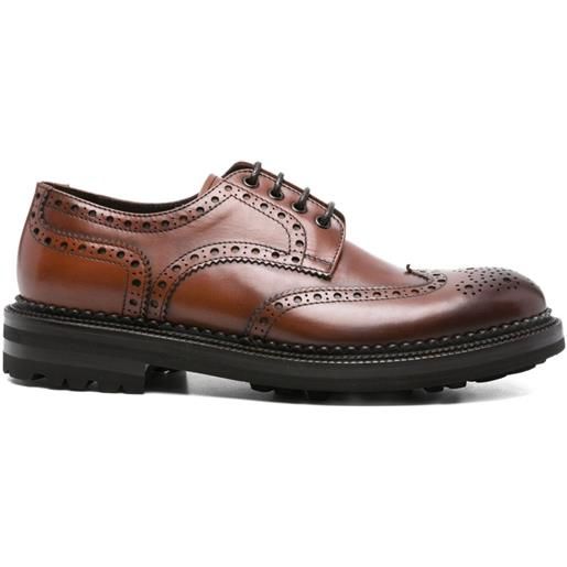 Cenere GB brogues stringate in pelle - marrone