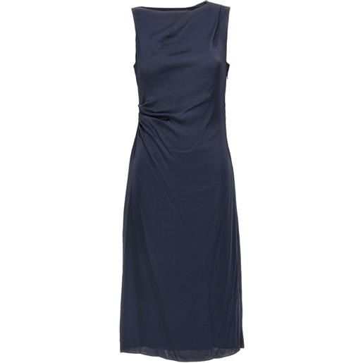 Theory abito midi drappeggiato - blu