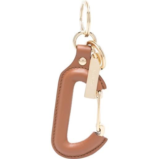 Prada portachiavi con moschettone - marrone