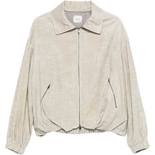 Alysi giacca a coste con zip - toni neutri