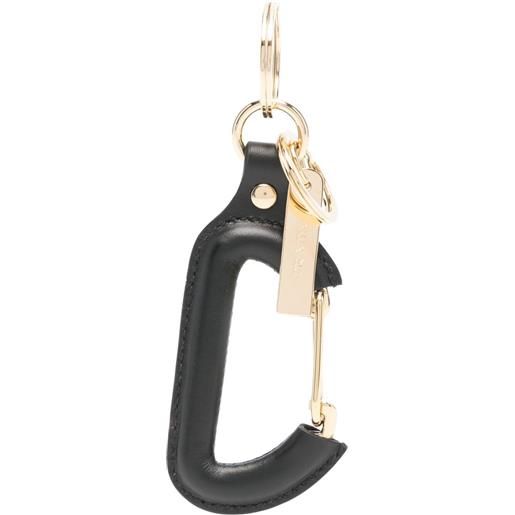 Prada portachiavi con moschettone - nero