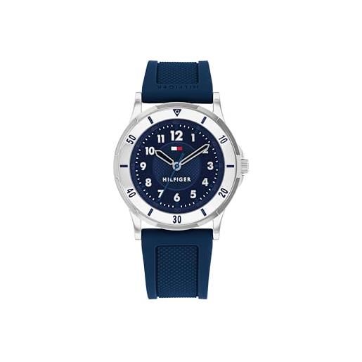 Tommy Hilfiger orologio con movimento al quarzo a tre lancetteper i giovani con cinturino in silicone blu - 1720040, blue