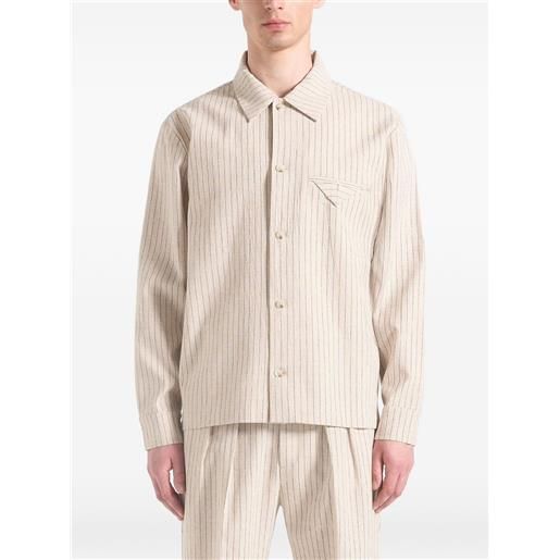 Manière De Voir giacca-camicia gessata leo - toni neutri