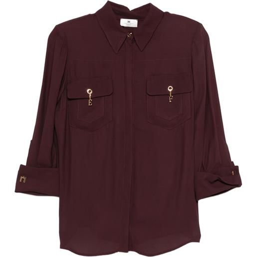 Elisabetta Franchi camicia con ciondolo - viola