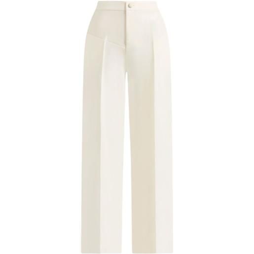 Manière De Voir pantaloni sartoriali blanche con inserti in pelle sintetica - bianco