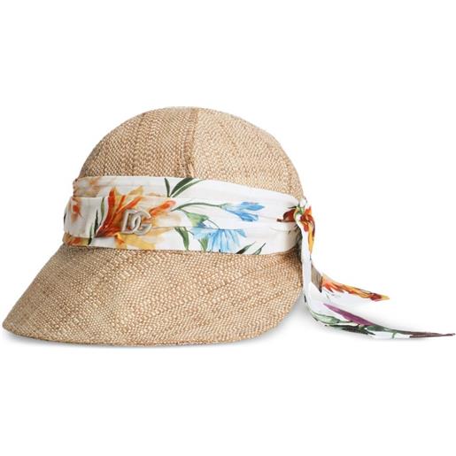 Dolce & Gabbana Kids cappello estivo con fascia a fiori - toni neutri