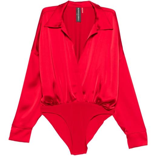 Norma Kamali body in raso - rosso