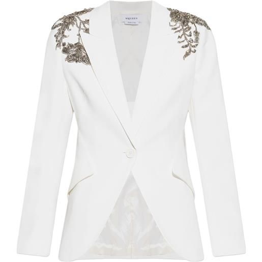 Alexander McQueen blazer con decorazione - bianco