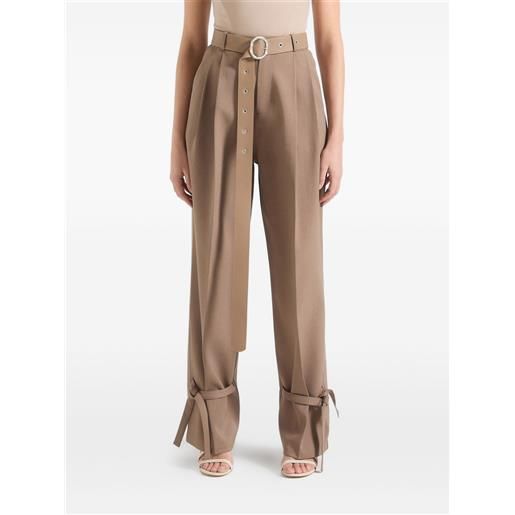 Manière De Voir pantaloni sartoriali suzanne con cintura oversize e cintrurino alla caviglia - toni neutri