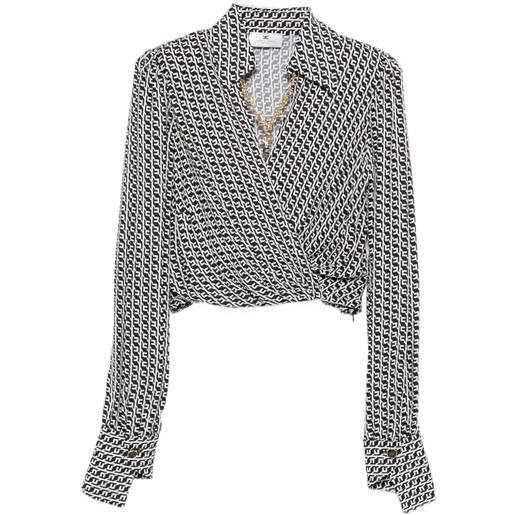 Elisabetta Franchi top con stampa geometrica - nero