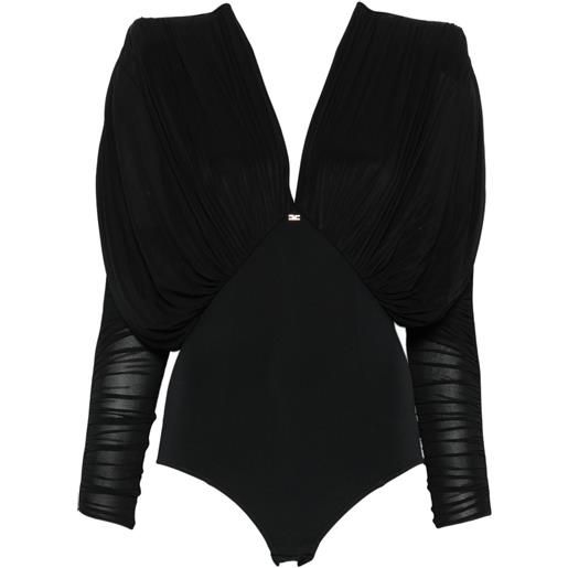 Elisabetta Franchi body con pieghe - nero