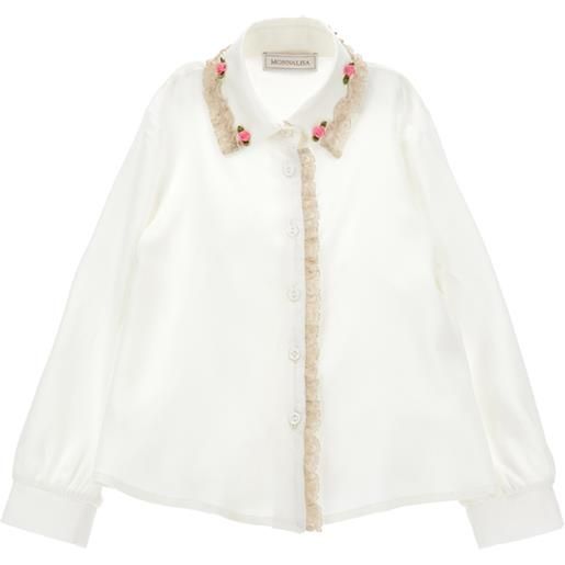 Monnalisa camicia roselline e pizzo