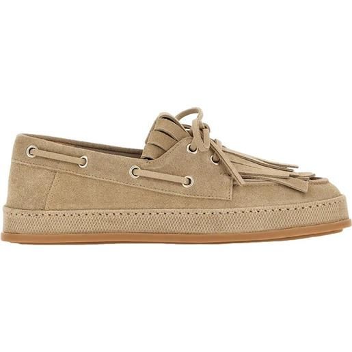 Hogan mocassino Hogan h683 in camoscio beige con fiocco