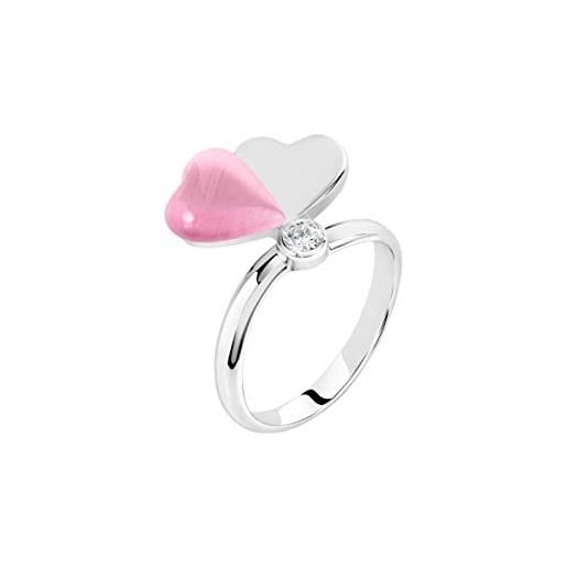 Morellato anello da donna, collezione cuore, in argento 925, pietra cat eye - sasm12014