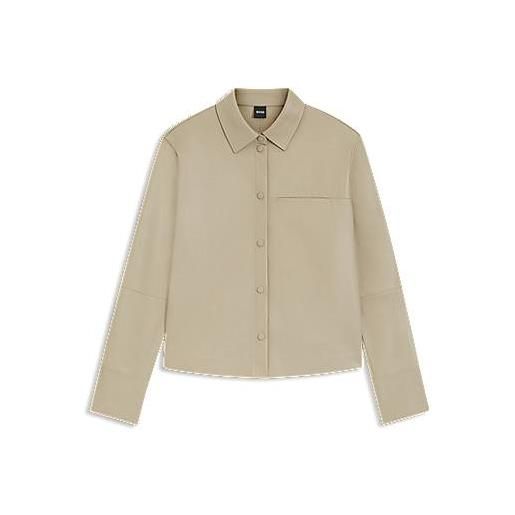 BOSS camicetta regular fit in nappa, beige chiaro