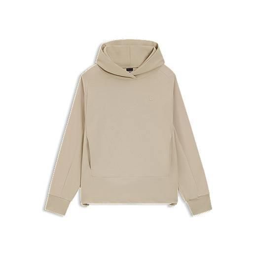 BOSS felpa con cappuccio in misto cotone con pannelli a contrasto, beige chiaro