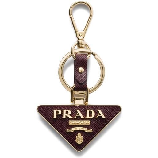Prada portachiavi in pelle saffiano - rosso