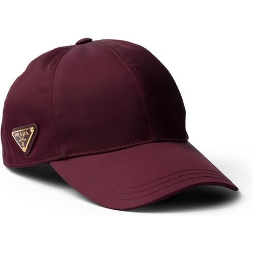 Prada cappello da baseball con placca logo - rosso