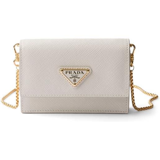 Prada portafoglio in pelle saffiano - bianco